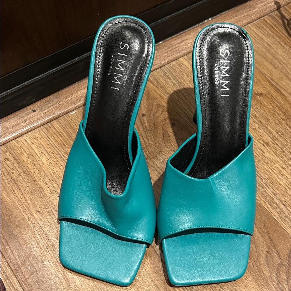 SIMMI Teal Women's Heels US 9 UK 7 Mules